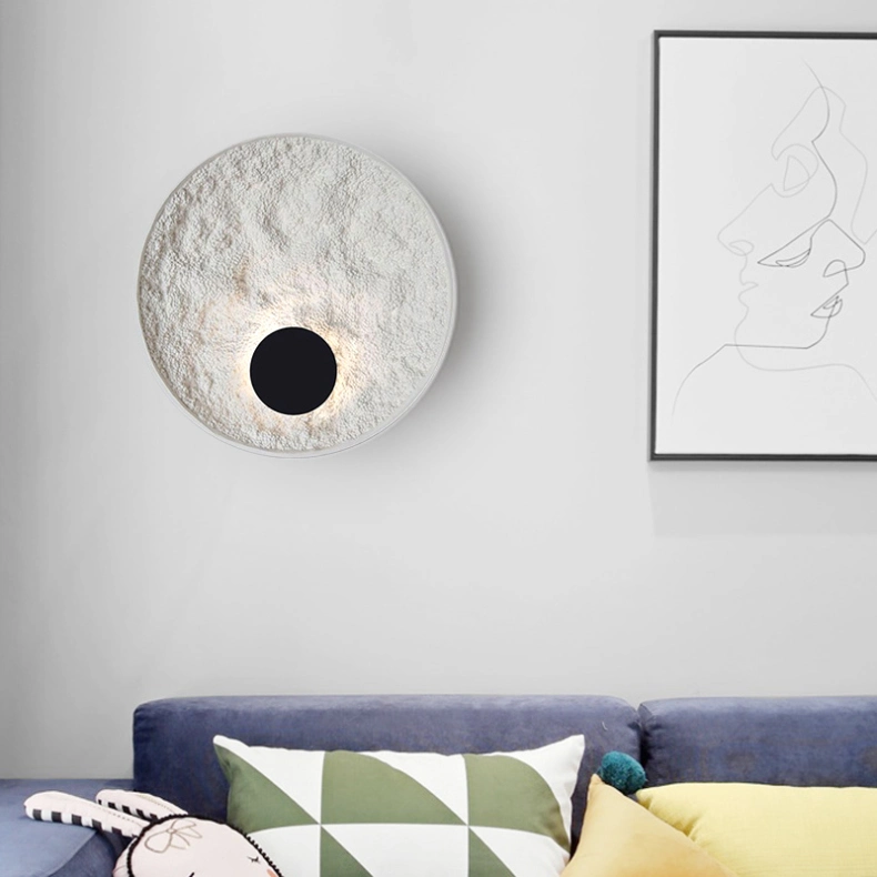 Round Moon White Body LED Home Wall Light Stairs Bedroom Corridor Wall Sconce Globe Light Fixture (WH-OR-60)