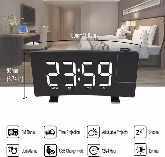 Station météo électronique à grand écran couleur numérique, réveil radiocommandé avec capteur, pour l'intérieur et l'extérieur, nouveau modèle