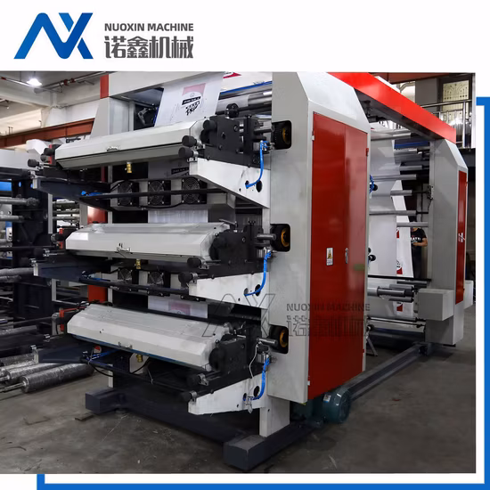 Machines d'impression de polyéthylène de Flexo de sac de tissu de four de 4 couleurs, sacs d'épicerie en plastique de PE avec l'impression